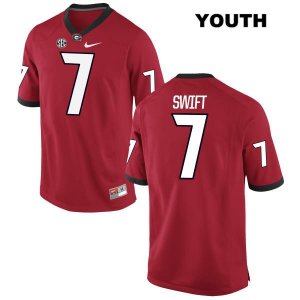 Youth Georgia Bulldogs NCAA #7 DAndre Swift Nike Stitched Red Authentic College Football Jersey HBY0554XI